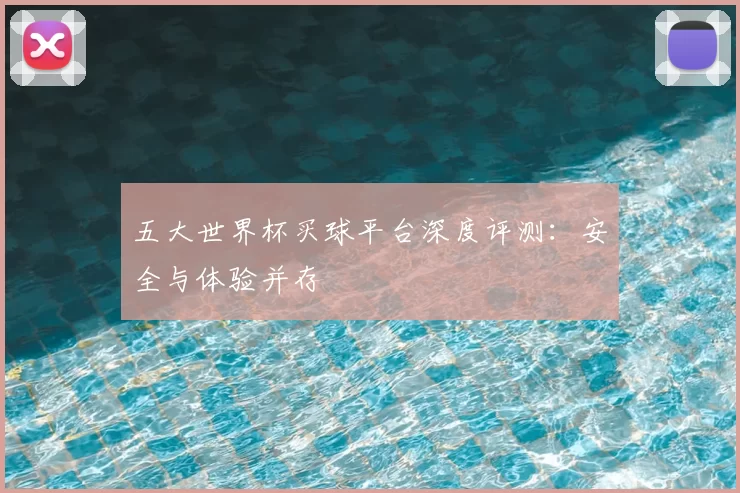 五大世界杯买球平台深度评测：安全与体验并存