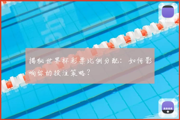 揭秘世界杯彩票比例分配:如何影响你的投注策略?